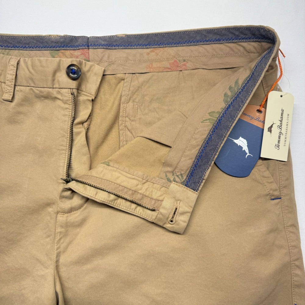 Tommy Bahama Island Chino Shorts Mens 36 NWT Khaki Pima Cotton Modal - Picture 3 of 10